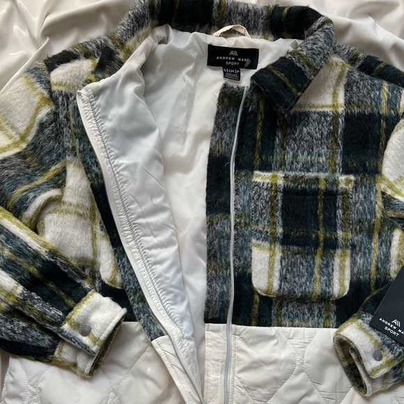 NWT Andrew Marc Sport Plaid Shacket - Picture 6 of 7